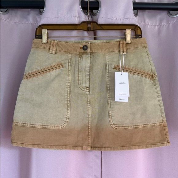 Mango Tan Cargo Mini Skirt Casual - Picture 1 of 4